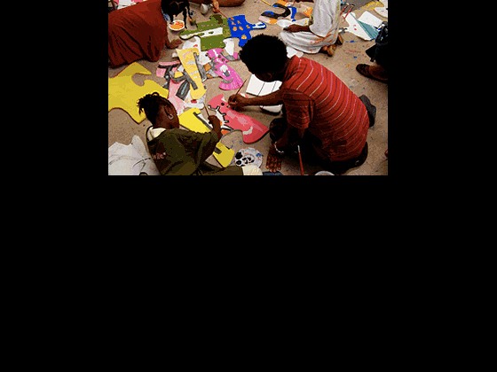 photo of youth creating artwork at YA/YA