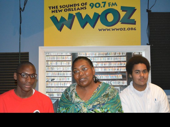Renaissance Project interns Latrell Davis and Elijah Gray with WWOZ's