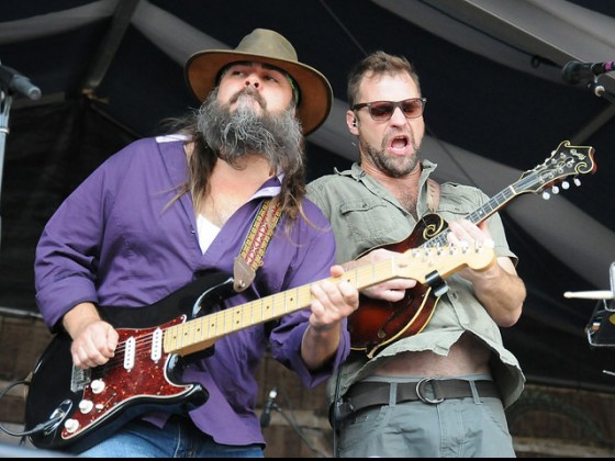 Chris Mule and Aaron Wilkinson of Honey Island Swamp Band at Jazz Fest 2016 [Pho