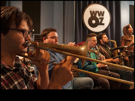 Smoking Time horns section [Photo by Ryan Hodgson-Rigsbee]