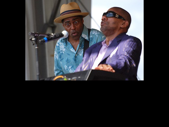 Butler impressing his guitarist at Jazz Fest 2009 [Photo by Hunter King]