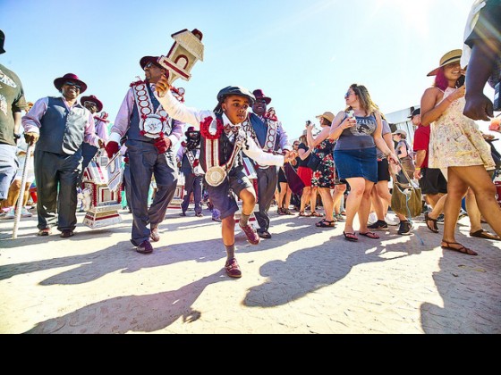 Second lining at the Fest [Photo by Eli Mergel]