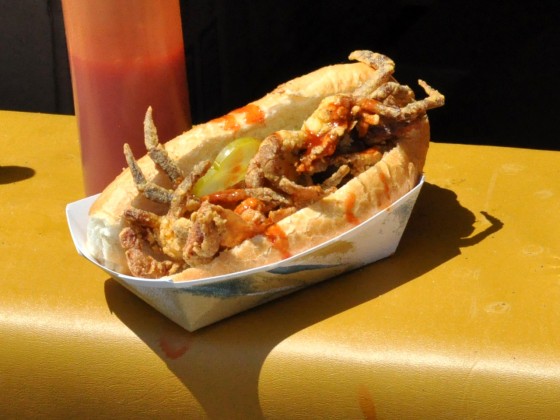 Fried softshell crab po-boy