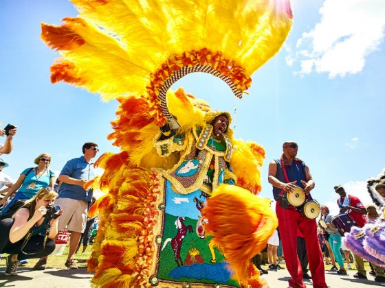 Jazz Fest Mardi Gras Indian [Photo by Eli Mergel]