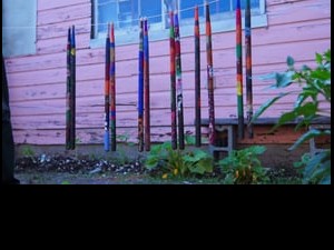 Drumsticks turned into art [Photo courtesy Sticking Up For Children]