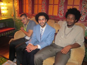 The Bridge Trio backstage at WWOZ's Piano Night in 2012