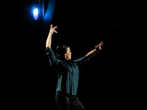 The dancer Soledad Barrio in a flamenco pose.
