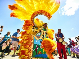 Jazz Fest Mardi Gras Indian [Photo by Eli Mergel]