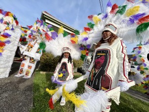 9th Ward Black Hatchets on Mardi Gras Day 2023 [Photo by Charlie Steiner]