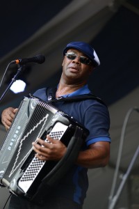 Bruce 'Sunpie' Barnes at Jazz Fest 2014 [Photo by Leon Morris]