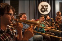 Smoking Time horns section [Photo by Ryan Hodgson-Rigsbee]